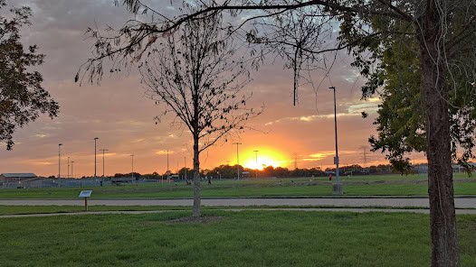 a sunset over buffalo run park in Missouri City